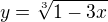 $y = \sqrt[3]{1-3x}$