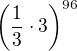 $\left(\frac13\cdot3\right)^{96}$