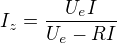kopírovat do textarea $I_z=\frac{U_eI}{U_e-RI}$