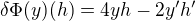kopírovat do textarea $\delta \Phi (y)(h)=4yh-2y'h'$