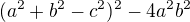 $(a^2+b^2-c^2)^2-4a^2b^2$