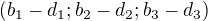 $(b_1 - d_1; b_2 - d_2; b_3 - d_3)$