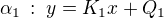 $\alpha_1\,:\;y=K_1x+Q_1$