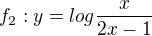 $f_2:y=log\frac{x}{2x-1}$