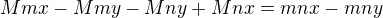 kopírovat do textarea $Mmx-Mmy-Mny+Mnx=mnx-mny$