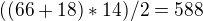 kopírovat do textarea $((66 + 18) * 14) / 2 = 588$