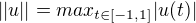$||u||=max_{t\in[-1,1]}|u(t)|$