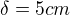 $\delta=5 cm$