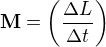 $\textbf{M}=\left(\frac{\Delta L}{\Delta t}\right)$