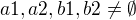 $a1, a2, b1, b2 \not= \emptyset $