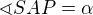 $\sphericalangle SAP=\alpha$