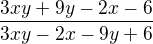 $\frac{3xy+9y-2x-6}{3xy-2x-9y+6}$