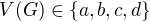$V(G)\in\{{a},{b},{c},{d}\}$