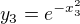 $y_3=e^{-x_3^2}$