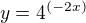 $y=4^{(-2x)}$