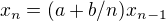 kopírovat do textarea $x_n = (a + b/n)x_{n-1}$