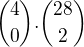 ${4\choose 0}.{28\choose 2}$