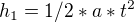 $h_{1}=1/2*a*t^{2}$