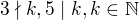 $3 \nmid k, 5\mid k, k \in \mathbb{N}$