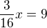 kopírovat do textarea $\frac{3}{16}x=9$