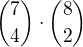 ${7 \choose 4}\cdot {8 \choose 2}$