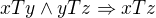 kopírovat do textarea $xTy \wedge yTz \Rightarrow xTz$