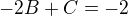 kopírovat do textarea $-2B+C=-2$