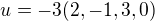 $u=-3(2,-1,3,0)$