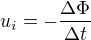 kopírovat do textarea $u_{i}=-\frac{\Delta \Phi }{\Delta t}$