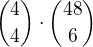 ${4 \choose 4} \cdot {48 \choose 6}$