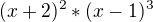 $(x+2)^{2}*(x-1)^{3}$
