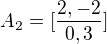 $A_{2}= [\frac{2,-2}{0,3}]$