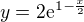 $y=2\mathrm{e}^{1-\frac{x}{2}}$
