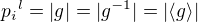 ${p_i}^l=|g|=|g^{-1}|=|\langle g \rangle|$