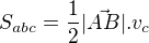 $S_{abc} = \frac{1}{2}|\vec{AB}|.v_c$
