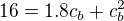 $16 = 1.8c_b + c_b^2$