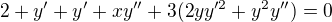 $2+y'+y'+xy''+3(2yy'^2+y^2y'')=0$