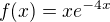 $f(x)=xe^{-4x}$