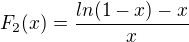 kopírovat do textarea $F_2(x)=\frac{ln(1-x)-x}{x}$