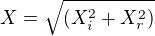 kopírovat do textarea $X = \sqrt{(X_i^2+X_r^2)}$