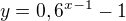 $y=\mathrm{0,6}^{x-1} -1$