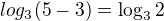 $log_{3}(5-3) = \log_{3}2$