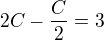 $2C - \frac{C}{2}=3$