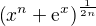 kopírovat do textarea $\(x^n+\mathrm{e}^x\)^{\frac{1}{2n}}$