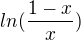 $ln(\frac{1-x}{x})$