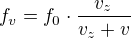 $f_{v}=f_{0} \cdot \frac{v_{z}}{v_{z} + v}$