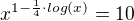 $x^{1-\frac14\cdot log(x)}=10$