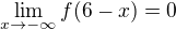 $\lim_{x\to-\infty}f(6-x)=0$