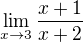 $\lim_{x\to 3} \frac{x+1}{x+2}$
