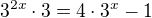 $3^{2x}\cdot 3=4\cdot 3^{x}-1$